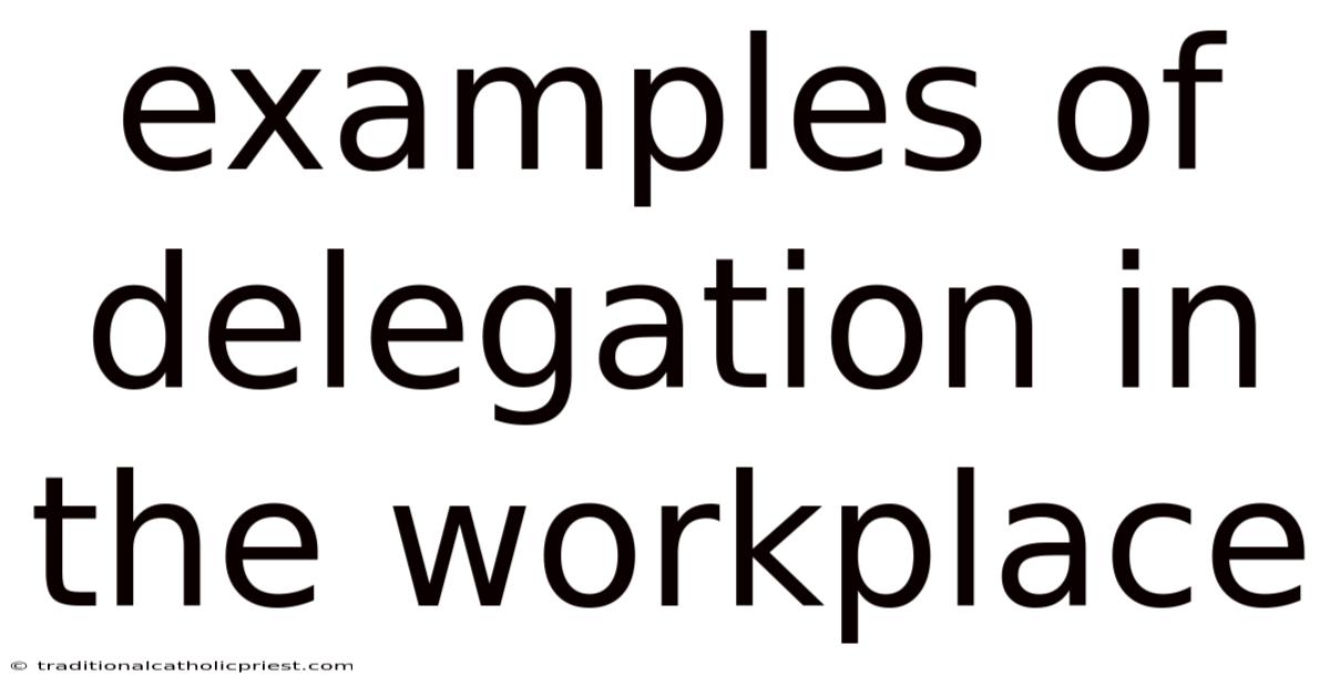 Examples Of Delegation In The Workplace