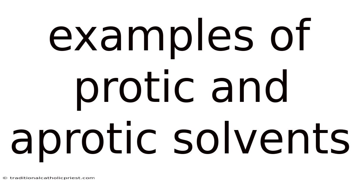Examples Of Protic And Aprotic Solvents