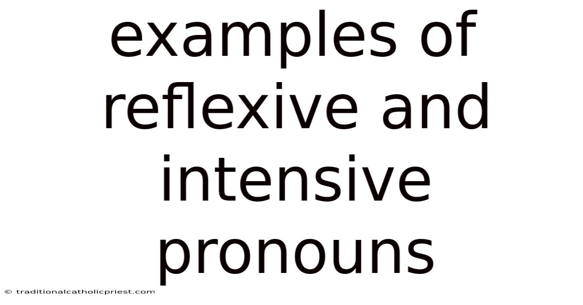 Examples Of Reflexive And Intensive Pronouns