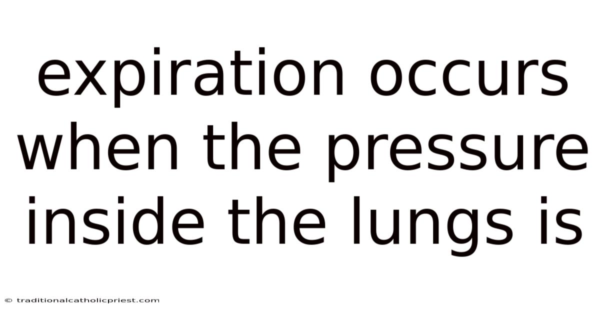 Expiration Occurs When The Pressure Inside The Lungs Is
