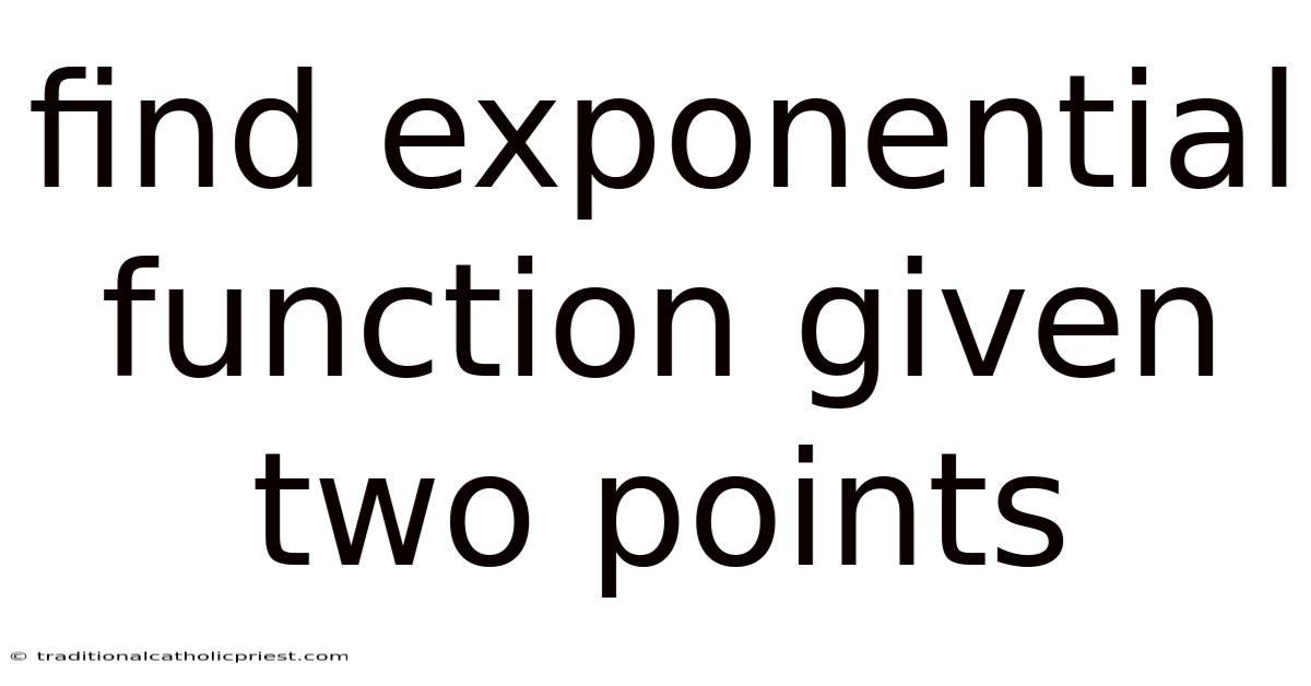 Find Exponential Function Given Two Points