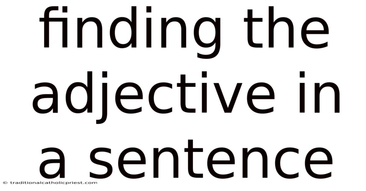 Finding The Adjective In A Sentence