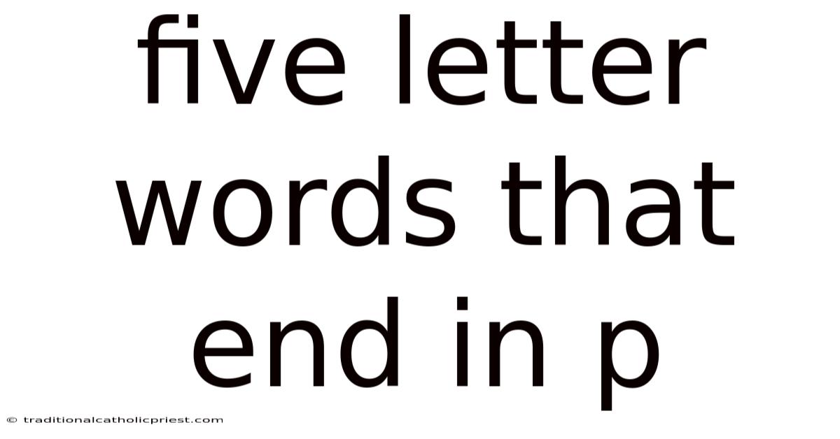 Five Letter Words That End In P