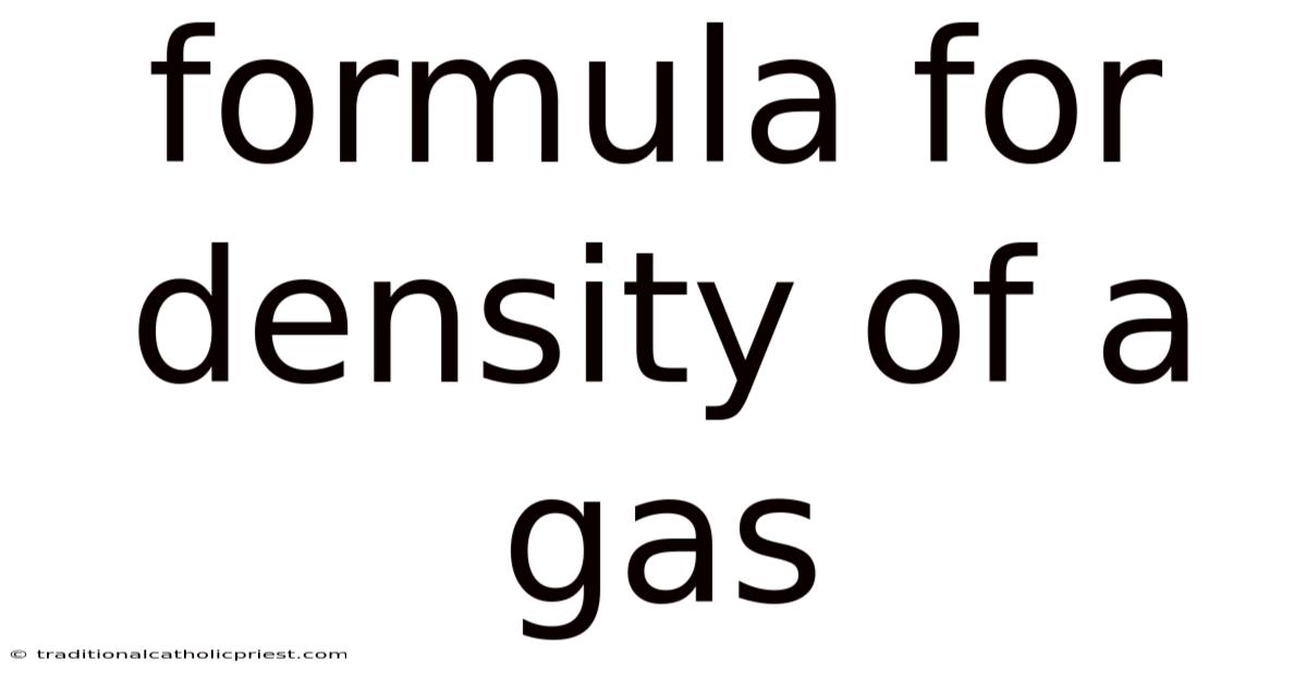Formula For Density Of A Gas