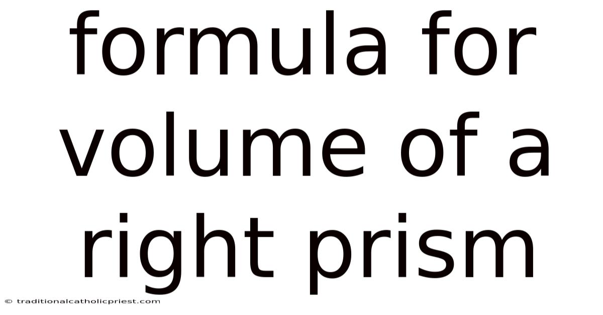 Formula For Volume Of A Right Prism