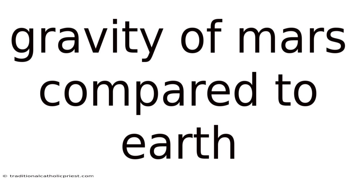Gravity Of Mars Compared To Earth