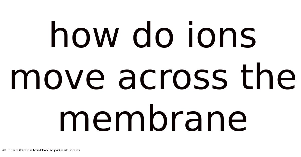 How Do Ions Move Across The Membrane