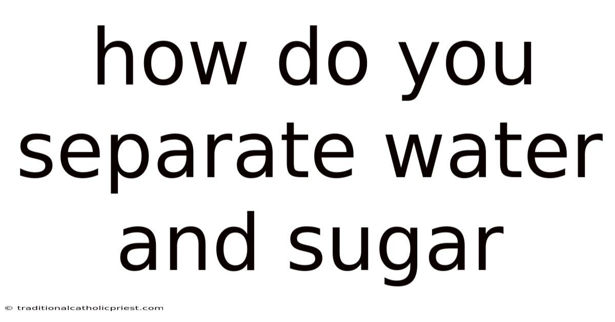 How Do You Separate Water And Sugar