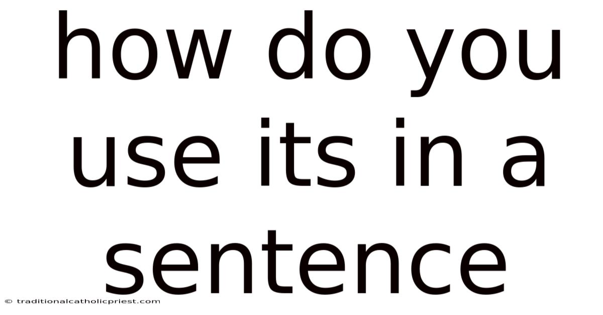 How Do You Use Its In A Sentence
