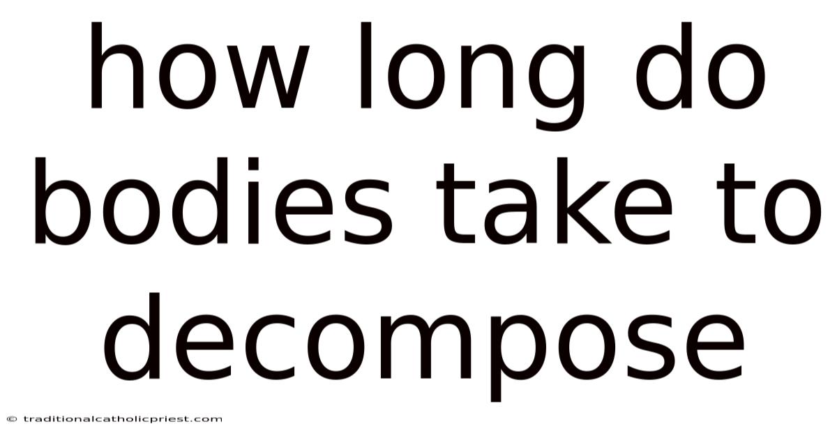 How Long Do Bodies Take To Decompose