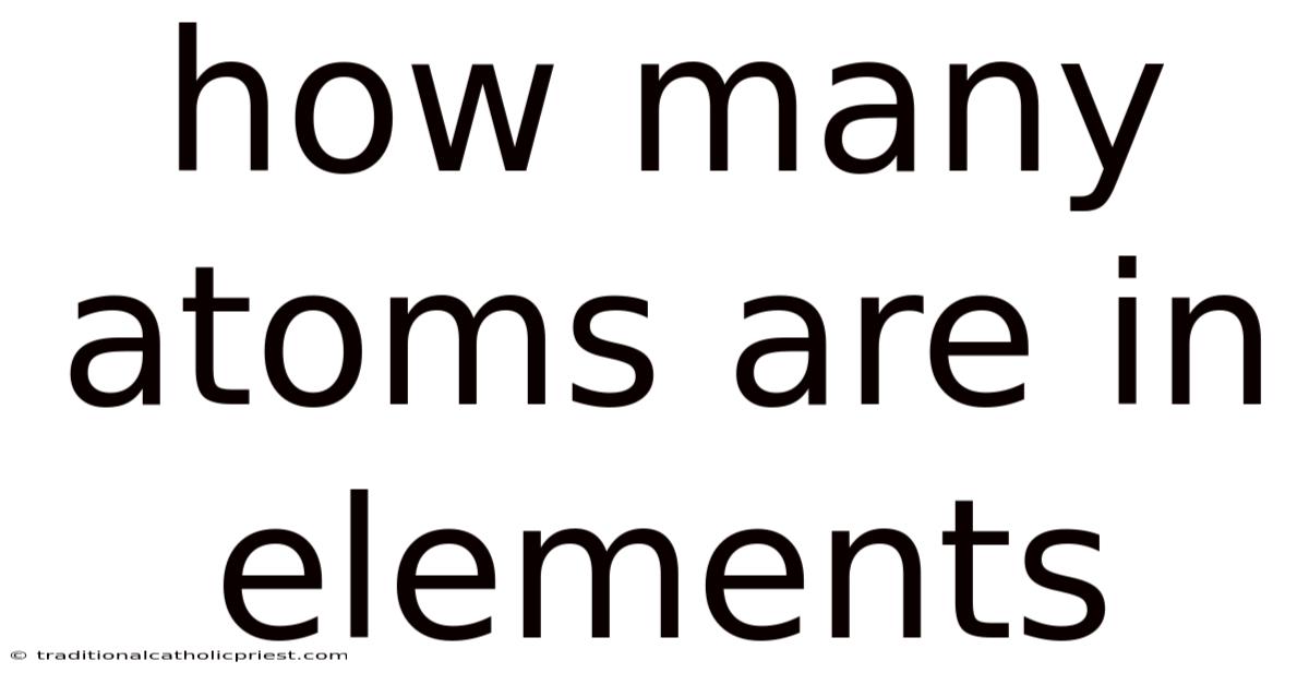 How Many Atoms Are In Elements