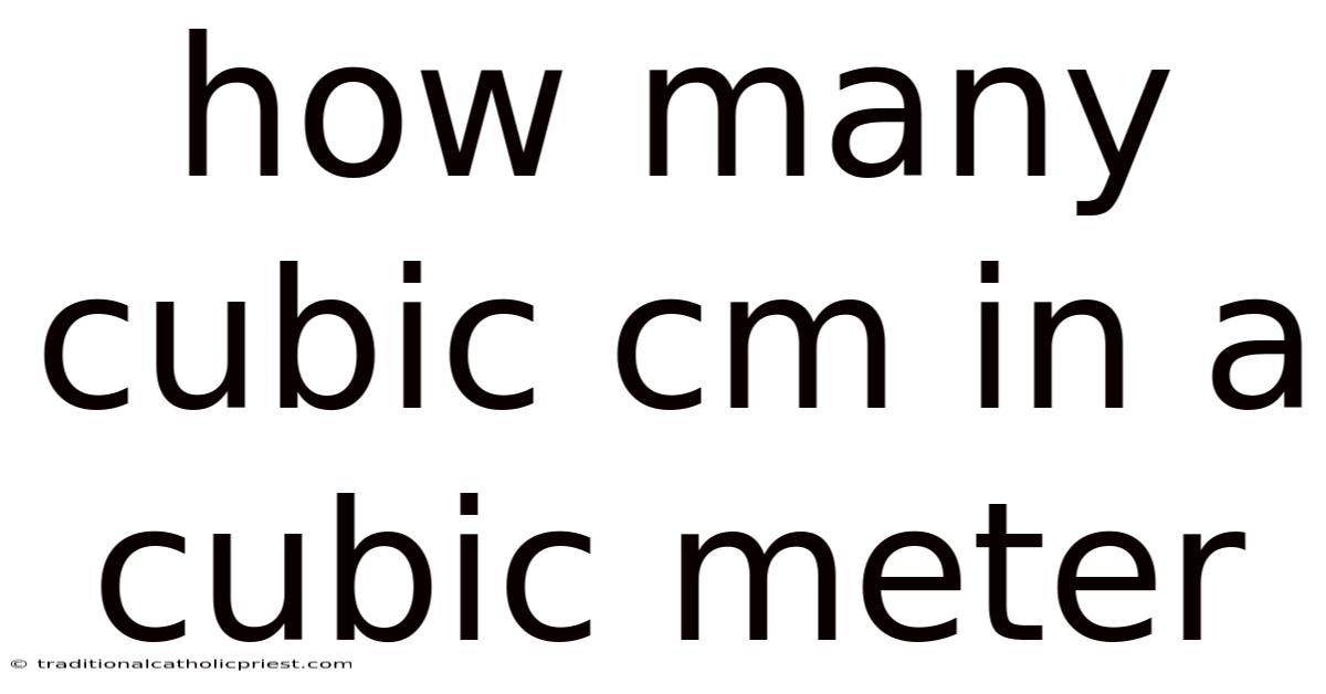 How Many Cubic Cm In A Cubic Meter