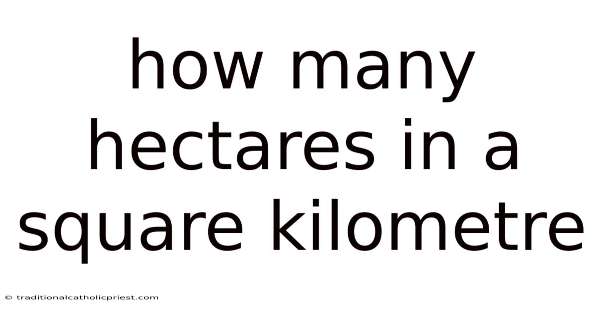 How Many Hectares In A Square Kilometre