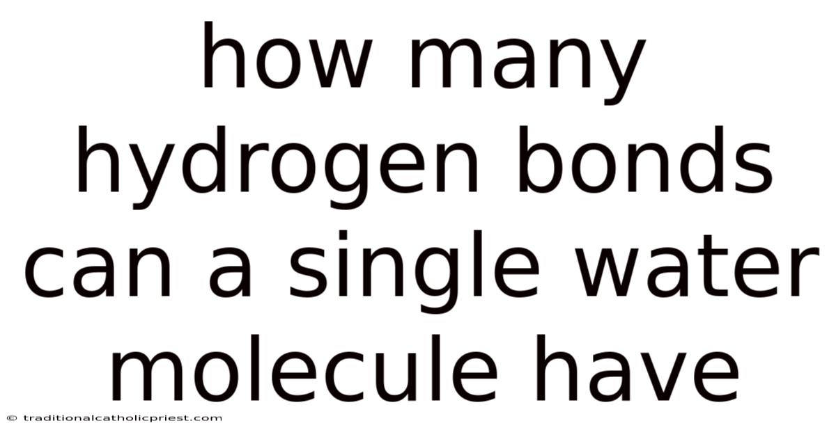 How Many Hydrogen Bonds Can A Single Water Molecule Have