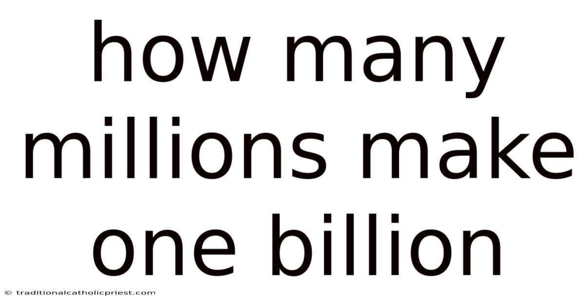 How Many Millions Make One Billion