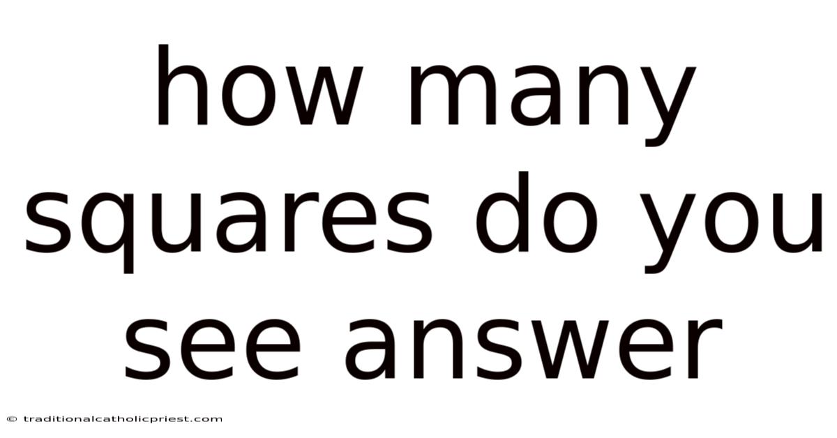 How Many Squares Do You See Answer