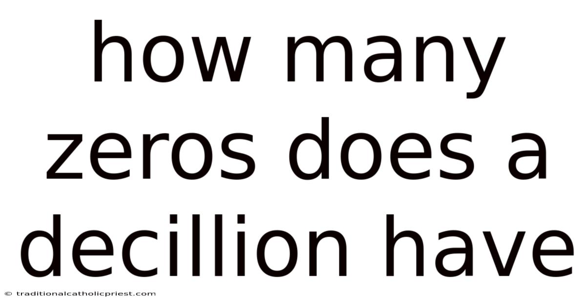 How Many Zeros Does A Decillion Have