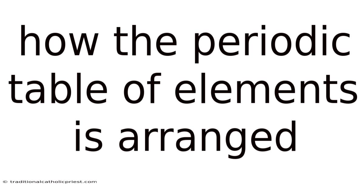 How The Periodic Table Of Elements Is Arranged
