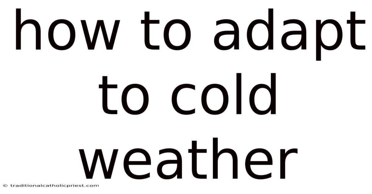 How To Adapt To Cold Weather