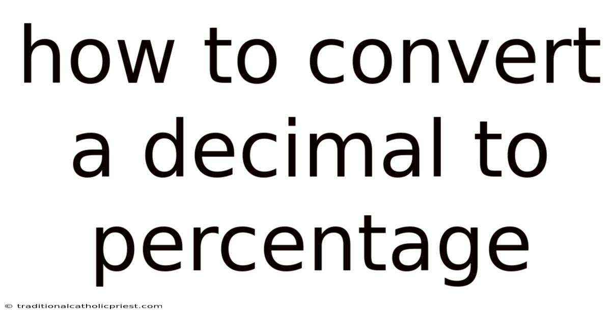 How To Convert A Decimal To Percentage