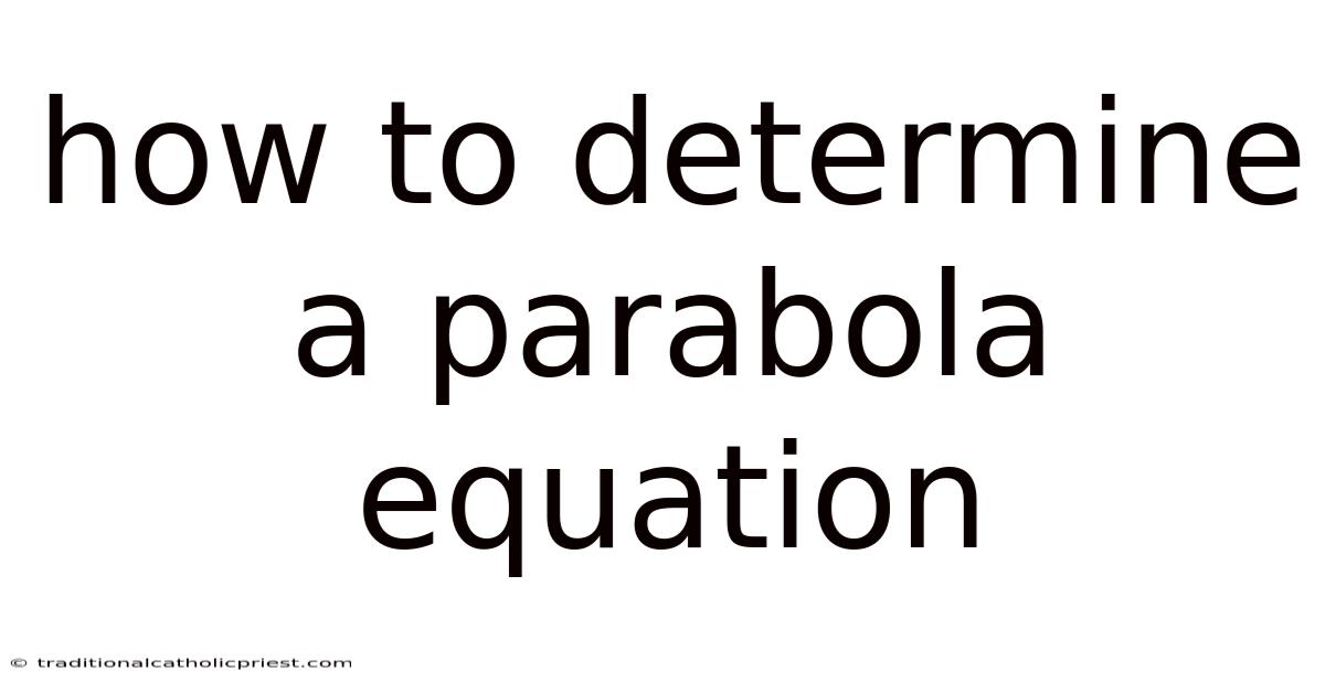How To Determine A Parabola Equation