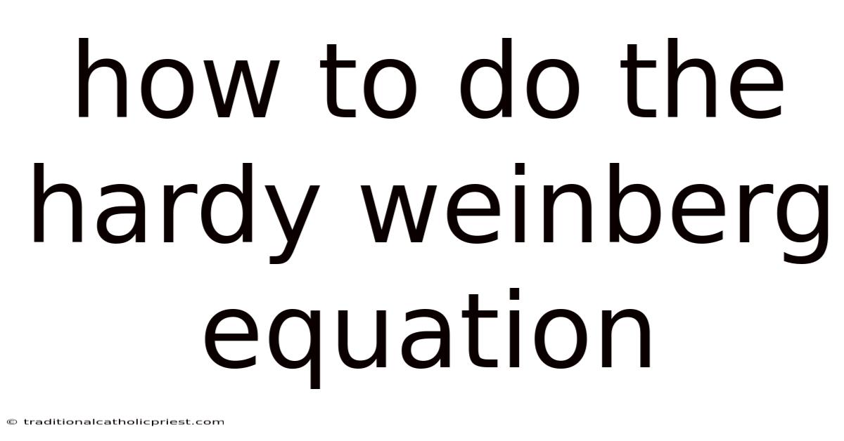 How To Do The Hardy Weinberg Equation