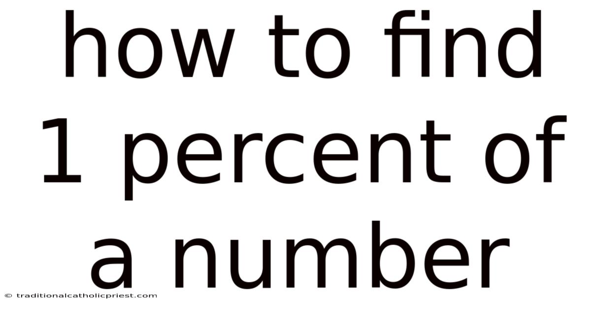 How To Find 1 Percent Of A Number