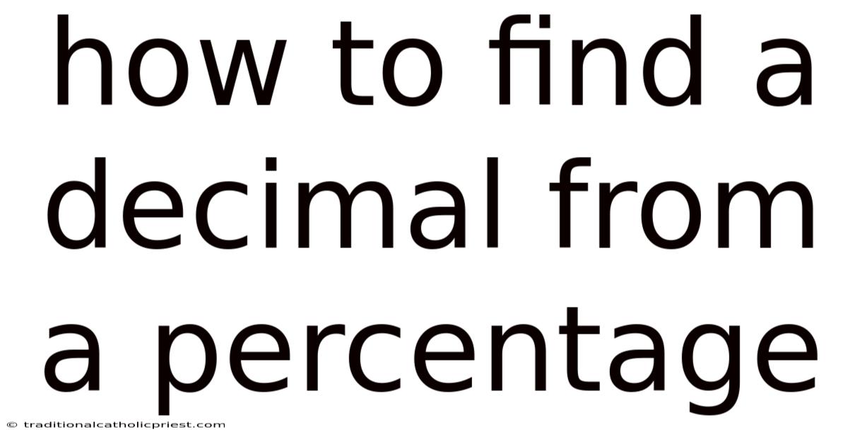 How To Find A Decimal From A Percentage