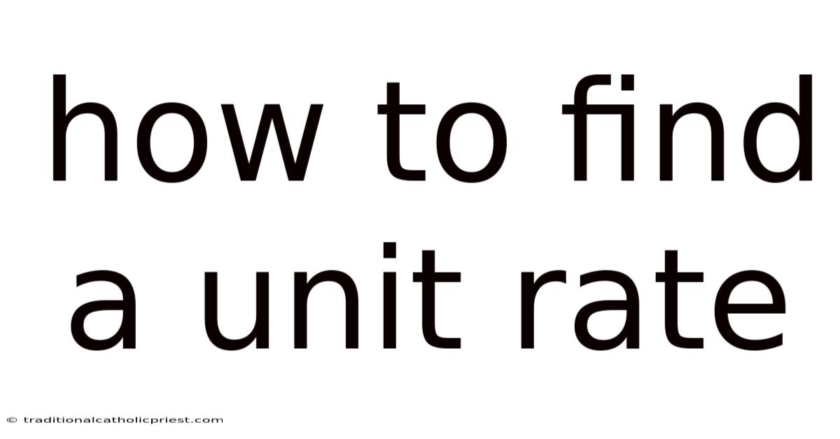 How To Find A Unit Rate
