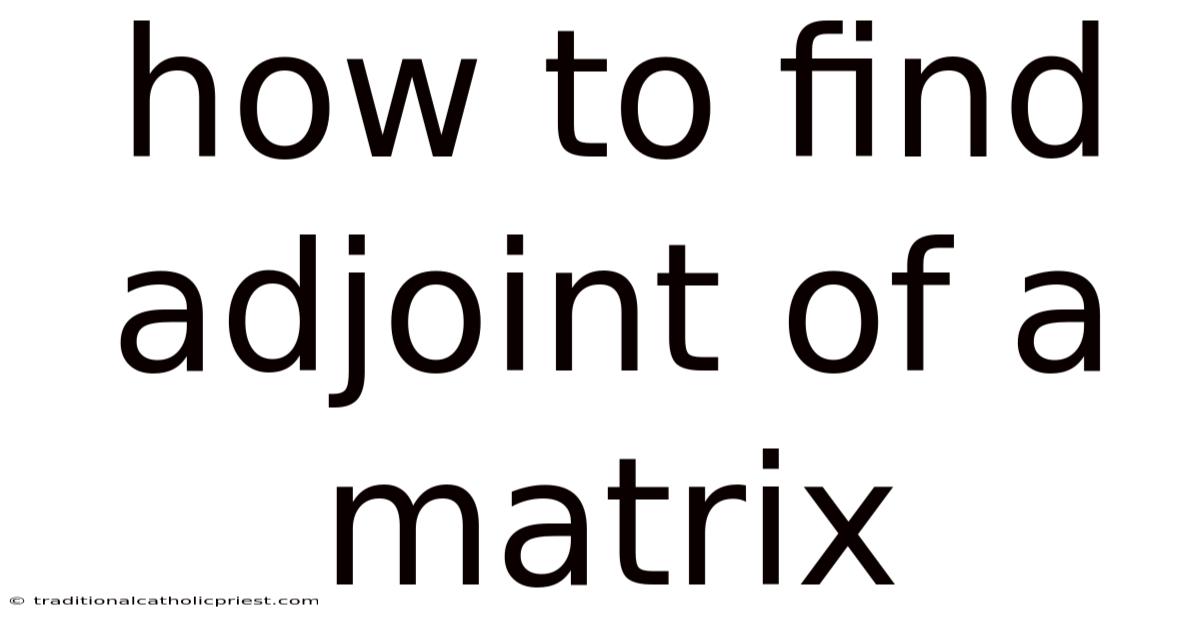 How To Find Adjoint Of A Matrix