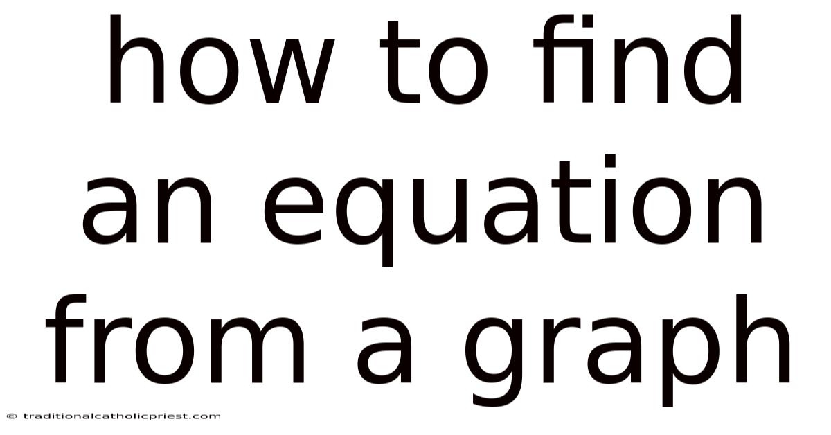 How To Find An Equation From A Graph