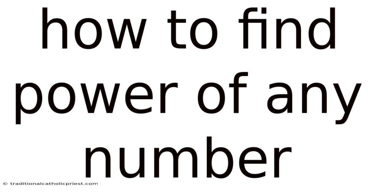 How To Find Power Of Any Number