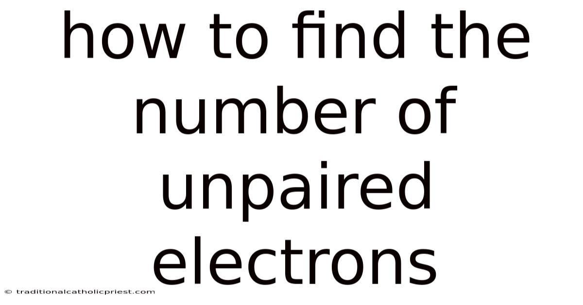 How To Find The Number Of Unpaired Electrons