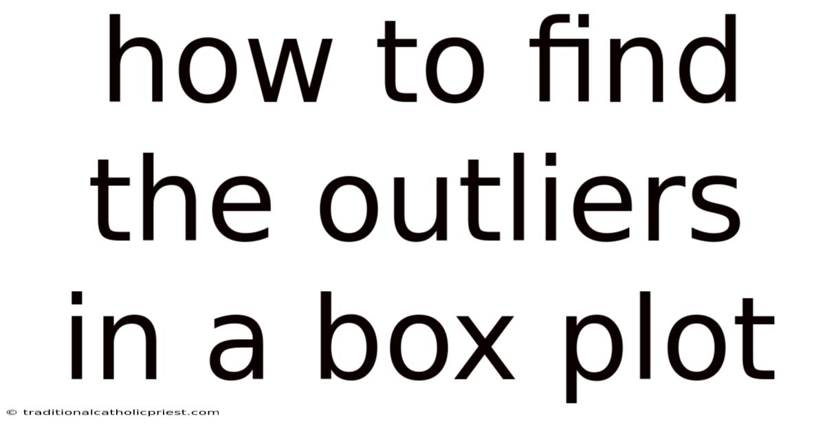 How To Find The Outliers In A Box Plot