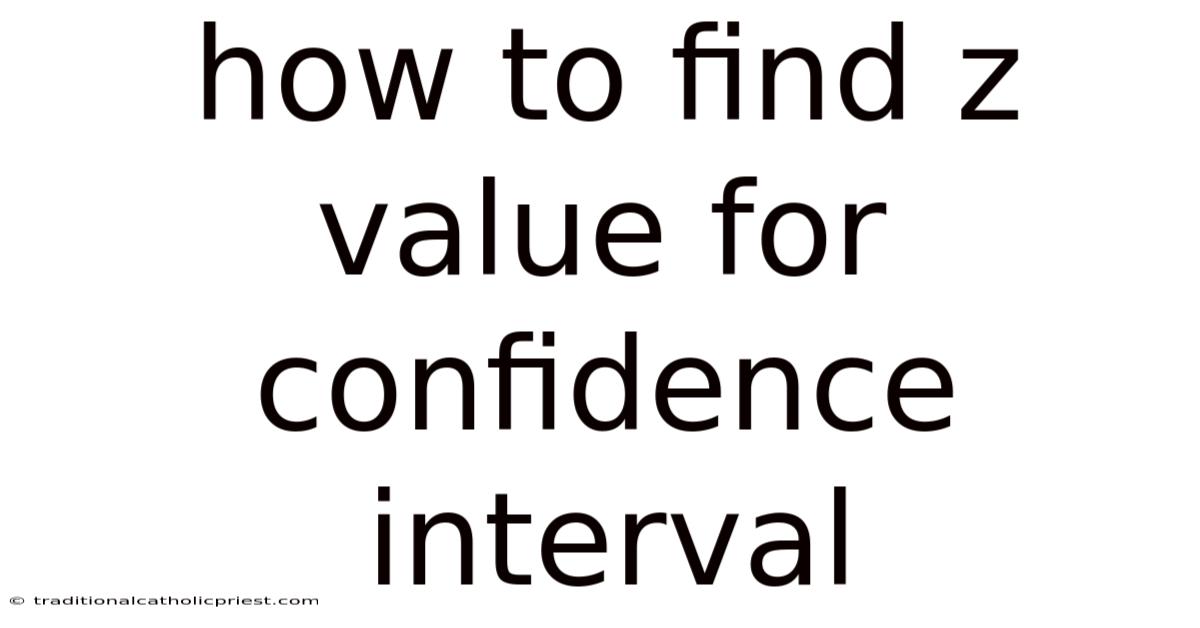 How To Find Z Value For Confidence Interval