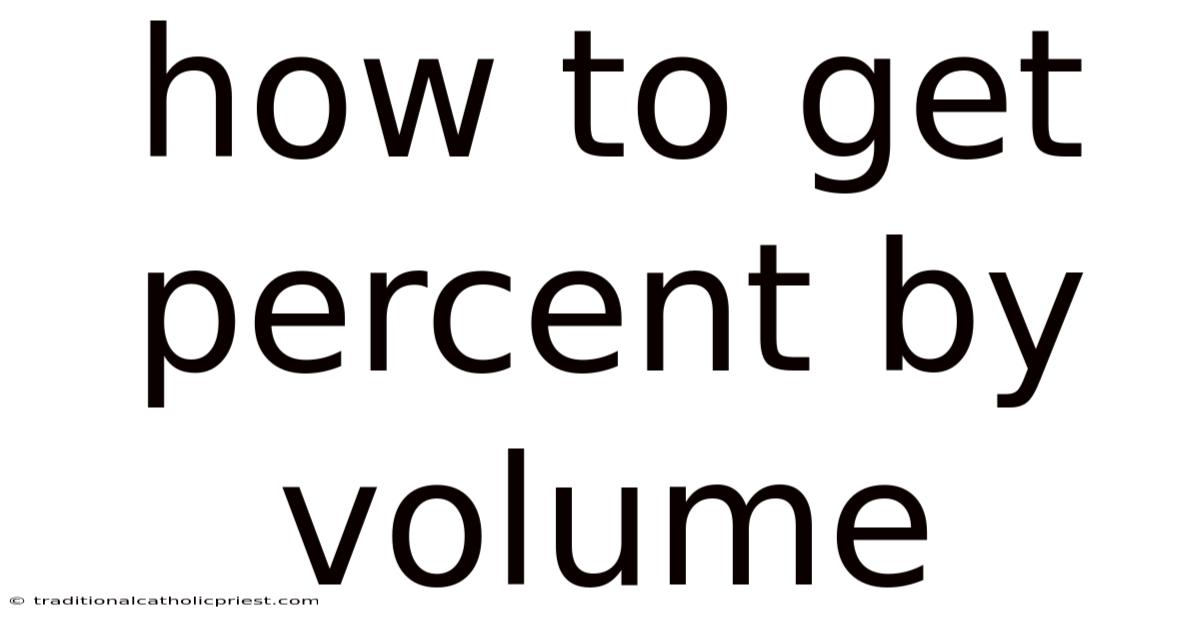 How To Get Percent By Volume
