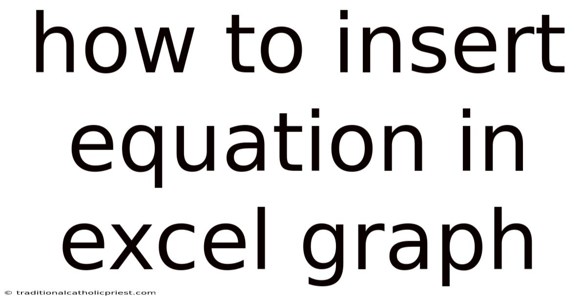How To Insert Equation In Excel Graph