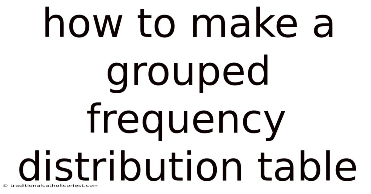 How To Make A Grouped Frequency Distribution Table