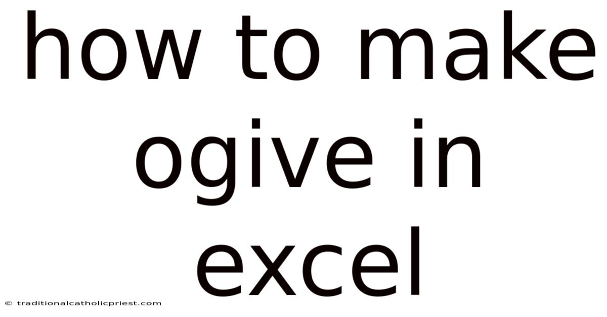 How To Make Ogive In Excel