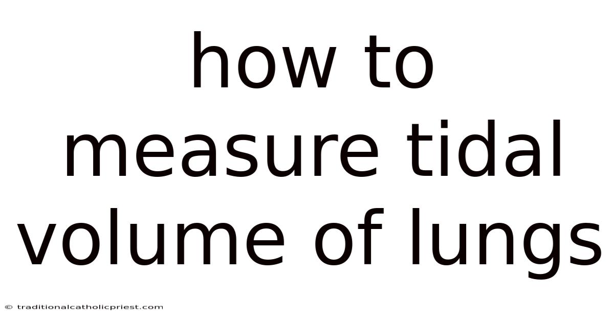 How To Measure Tidal Volume Of Lungs