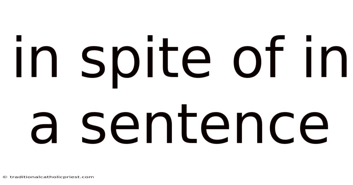 In Spite Of In A Sentence