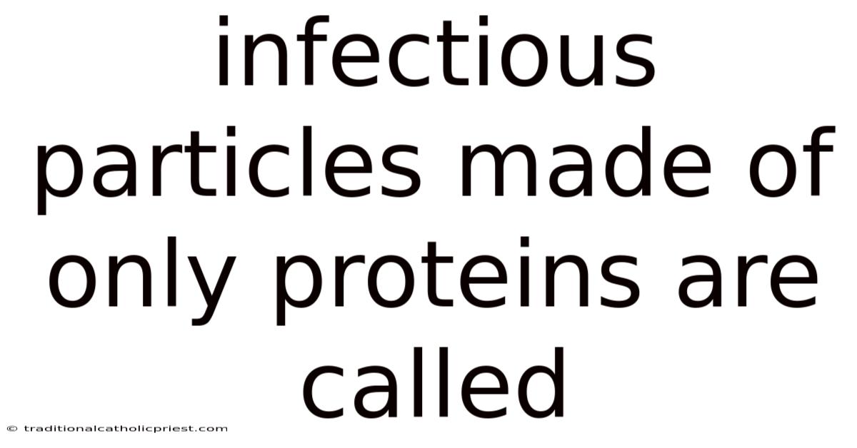 Infectious Particles Made Of Only Proteins Are Called