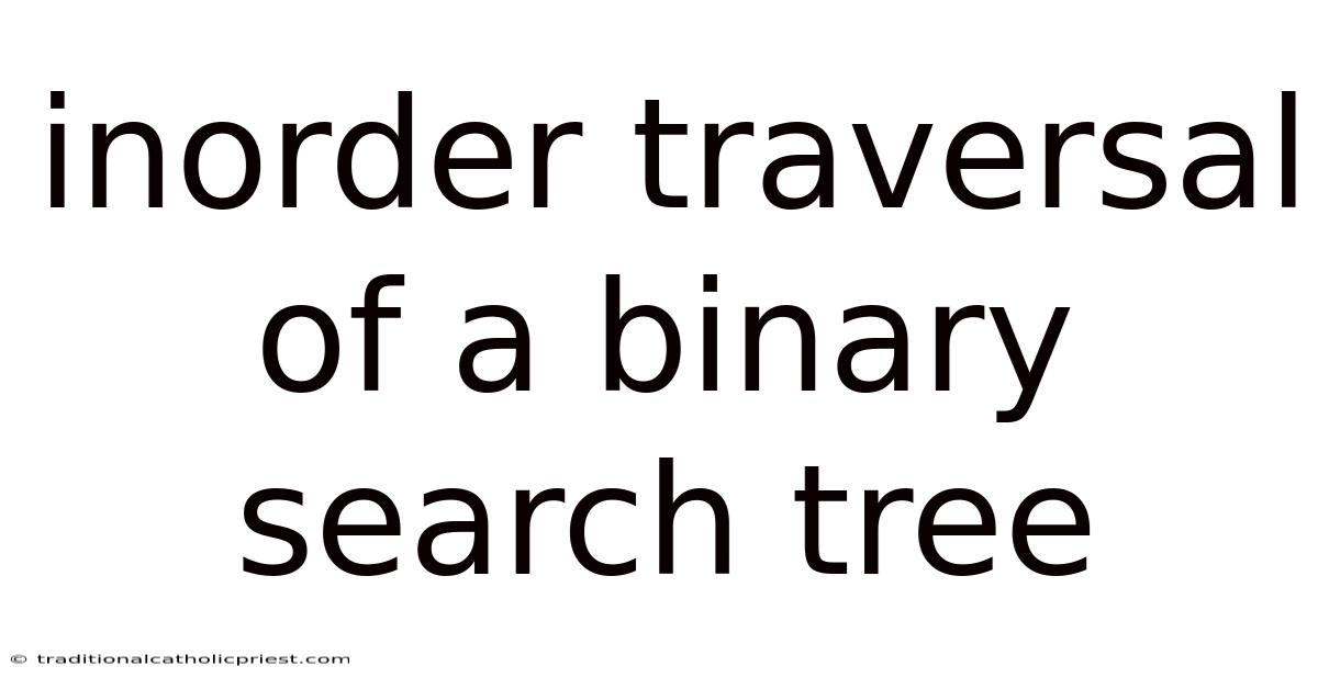 Inorder Traversal Of A Binary Search Tree