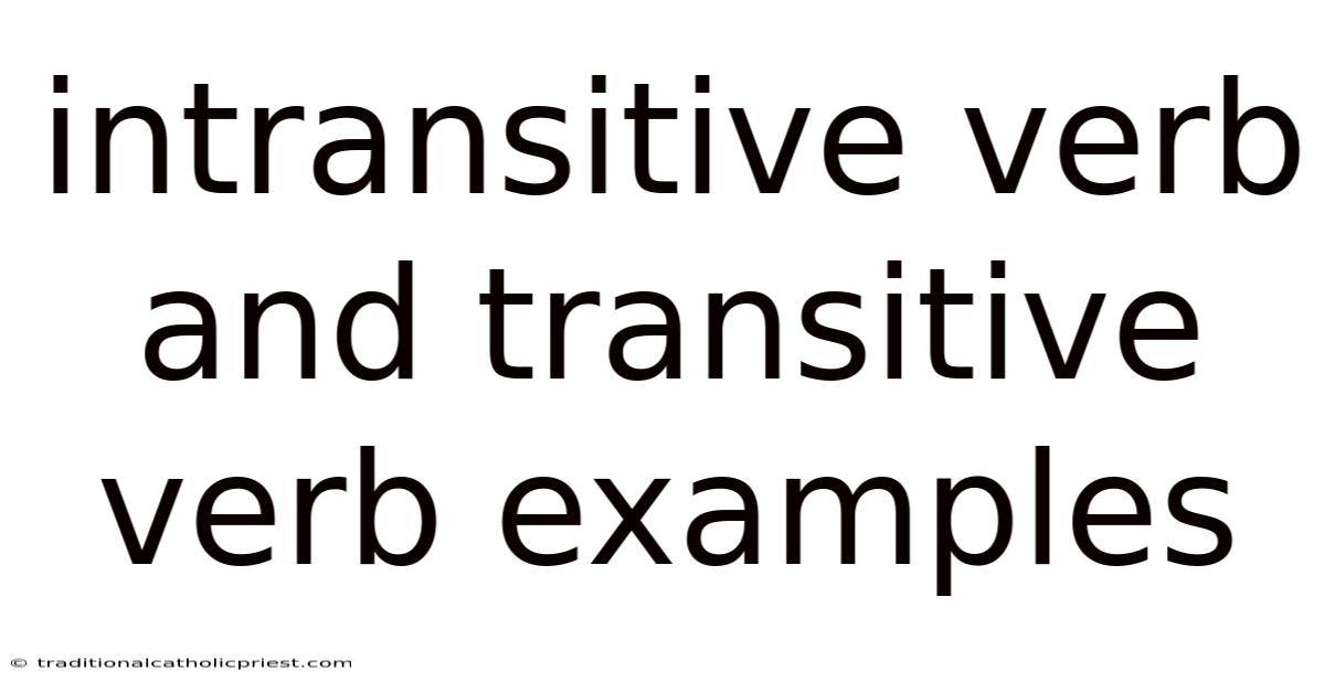 Intransitive Verb And Transitive Verb Examples