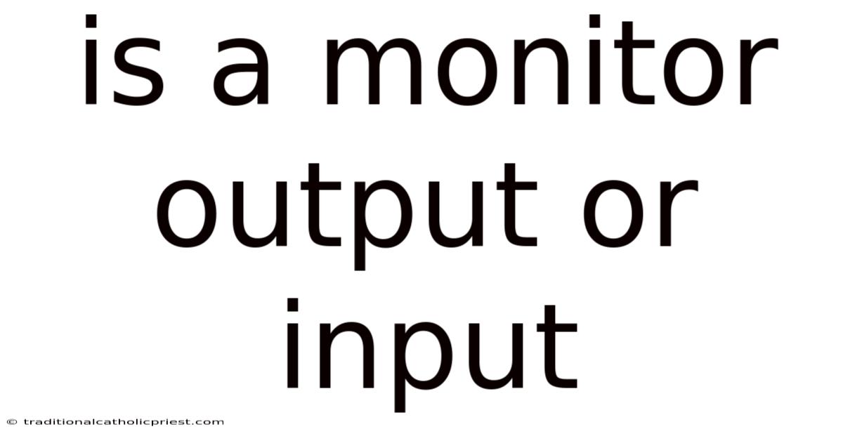 Is A Monitor Output Or Input
