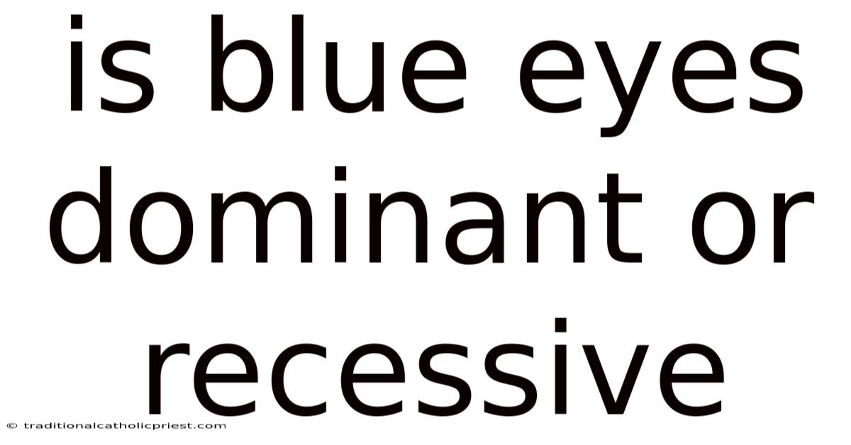 Is Blue Eyes Dominant Or Recessive