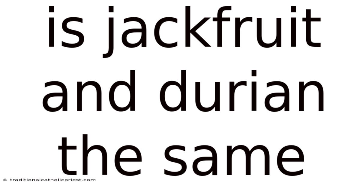 Is Jackfruit And Durian The Same