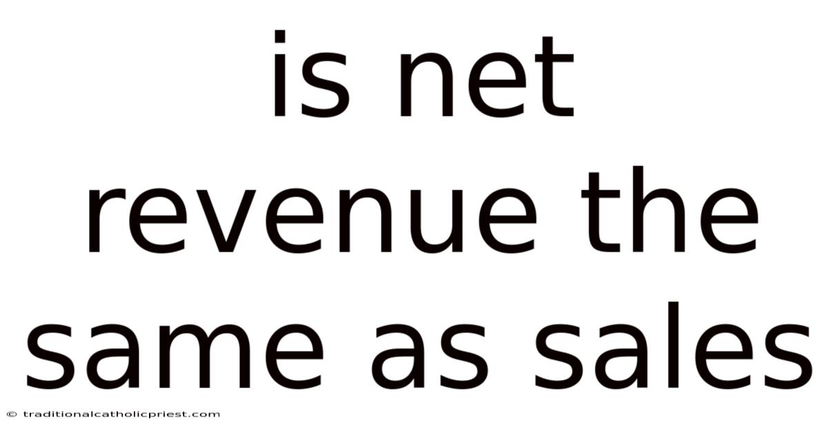 Is Net Revenue The Same As Sales