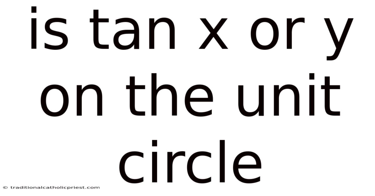 Is Tan X Or Y On The Unit Circle