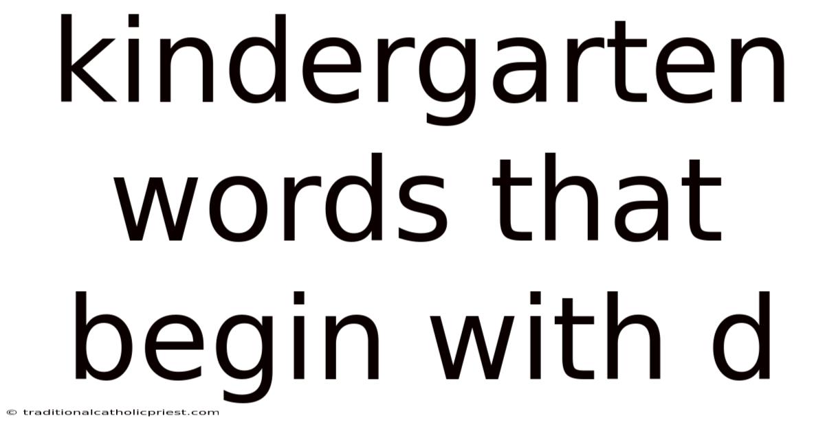 Kindergarten Words That Begin With D